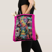 Psychedelic 90s Style All Over Print Tote Bag トートバッグ (クローズアップ)