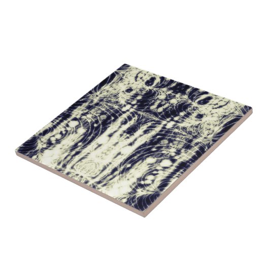 psychedelic abstract art black and white タイル (側面)