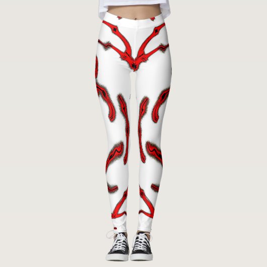 Psychedelic Abstract Leggings – Neon Art Pattern レギンス (正面)