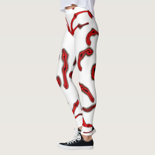 Psychedelic Abstract Leggings – Neon Art Pattern レギンス (左)