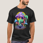 Psychedelic Alien Mushroom Nostalgia Groovy Vibe H Tシャツ (正面)