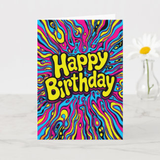 psychedelic birthday card カード