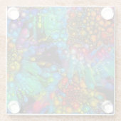 Psychedelic Bubble Burst Abstract Daisies ガラスコースター (裏面)