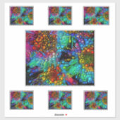 Psychedelic Bubble Burst Abstract Daisies  シール (シート)