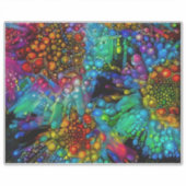 Psychedelic Bubble Burst Abstract Daisies  シール (正面)