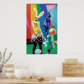 Psychedelic Bunny World ポスター (キッチン)