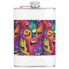 Psychedelic Cartoon Creature Vinyl Wrapped Flask フラスク