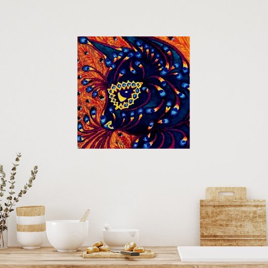 “Psychedelic Cat” by Louis Wain ポスター (キッチン)