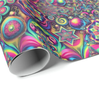 Psychedelic Christmas Wrapping Paper ラッピングペーパー