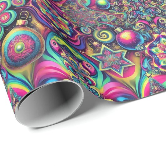 Psychedelic Christmas Wrapping Paper ラッピングペーパー (ロールコーナー)