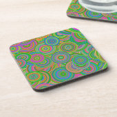 Psychedelic Circles Plastic Coaster コースター (左側)