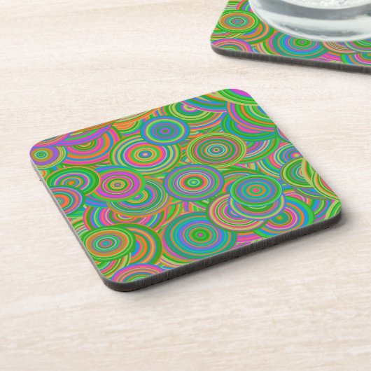 Psychedelic Circles Plastic Coaster コースター (左側)