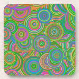 Psychedelic Circles Plastic Coaster コースター