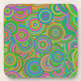 Psychedelic Circles Plastic Coaster コースター