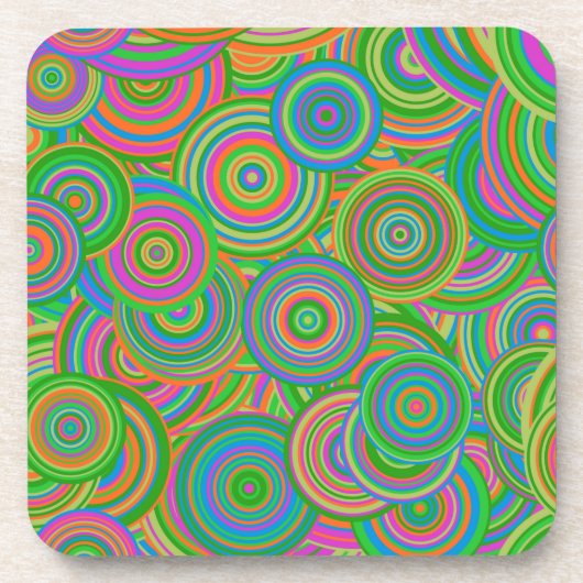 Psychedelic Circles Plastic Coaster コースター (正面)