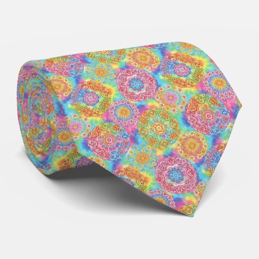 Psychedelic Colorful Custom Necktie Tie ネクタイ (ロール)