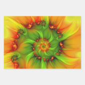 Psychedelic Colorful Modern Abstract Fractal Art ラッピングペーパーシート (正面)