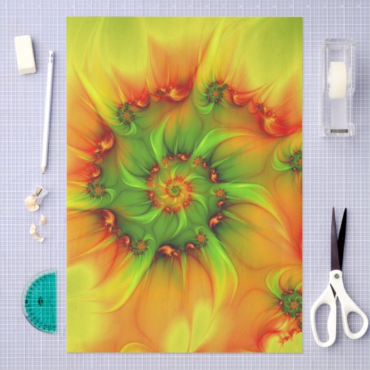 Psychedelic Colorful Modern Abstract Fractal Art 薄葉紙 (クラフト)