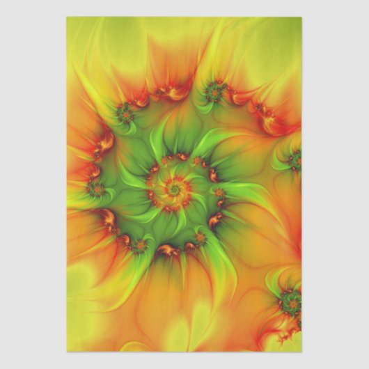 Psychedelic Colorful Modern Abstract Fractal Art 薄葉紙 (正面)