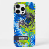 Psychedelic Colorful Tie Dye Custom Name Retro  iPhoneケース (裏面)