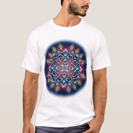 Psychedelic Cosmic Lotus Mandala Art Tシャツ