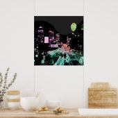 Psychedelic Downtown Kansas City ポスター (キッチン)