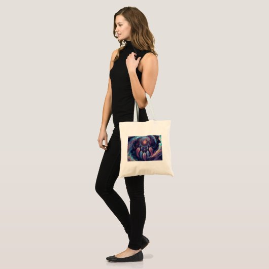 psychedelic dreamcatcher tote bag トートバッグ (正面(モデル))