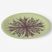 Psychedelic Eye Plant - Surreal Botanical Mandala ペーパープレート (アングル)