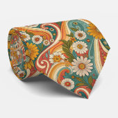 Psychedelic Floral 1970s Custom Necktie Tie ネクタイ (ロール)