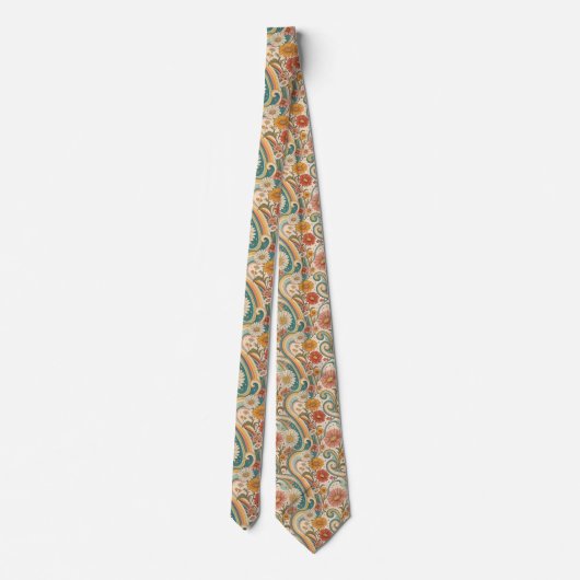 Psychedelic Floral 1970s Custom Necktie Tie ネクタイ (裏面)