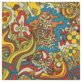 psychedelic flow, retro 70s fabric ファブリック (クローズアップ)