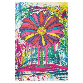 psychedelic flower dripping in paint  メタルプリント