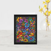 Psychedelic Flowers Dancing Bears Coloured Gratefu カード (黄色い花)