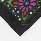 Psychedelic Flowers Dancing Bears Coloured Gratefu フリースブランケット (角)