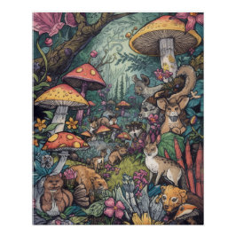 Psychedelic forest poster ポスター