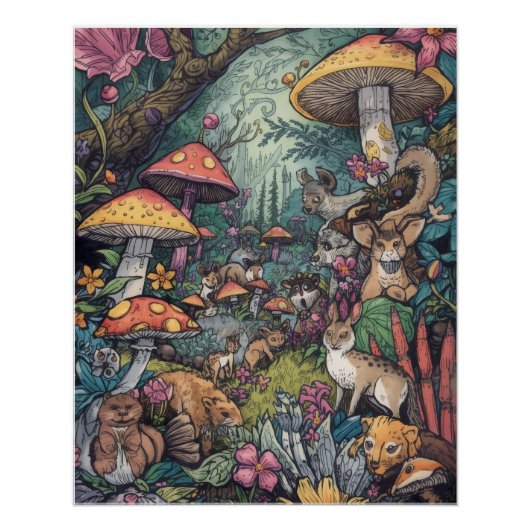 Psychedelic forest poster ポスター (正面)