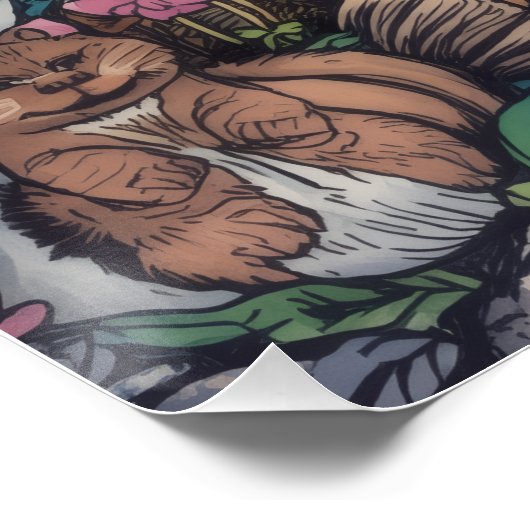 Psychedelic forest poster ポスター (コーナー)