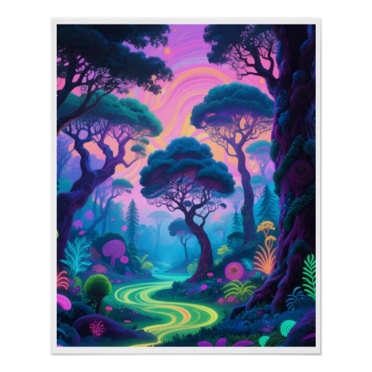 Psychedelic forest poster ポスター (正面)