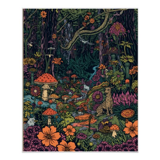 Psychedelic forest poster ポスター (正面)