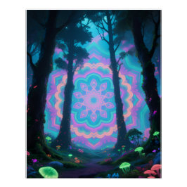 Psychedelic forest poster ポスター