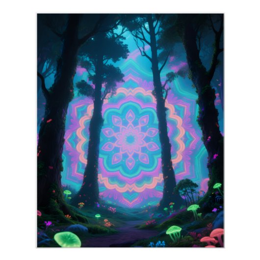 Psychedelic forest poster ポスター (正面)