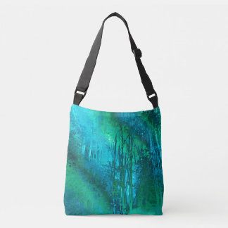 Psychedelic Forest (turquoise-spring green) クロスボディバッグ