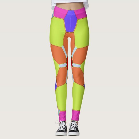 Psychedelic Fractal Burst Leggings レギンス (正面)