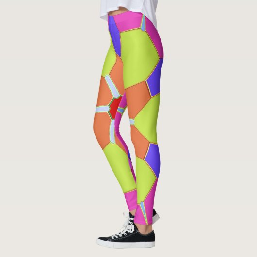 Psychedelic Fractal Burst Leggings レギンス (左)
