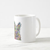 Psychedelic German Shepherd Heart コーヒーマグカップ (正面右)