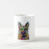 Psychedelic German Shepherd Heart コーヒーマグカップ (中央)