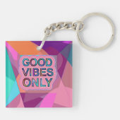 Psychedelic "Good Vibes Only" Text Graphic キーホルダー (裏面)