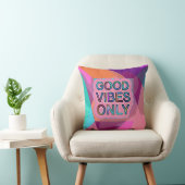 Psychedelic "Good Vibes Only" Text Graphic クッション (椅子)