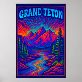 Psychedelic Grand Teton ポスター (正面)