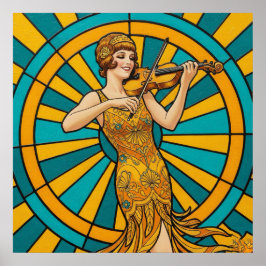 Psychedelic Guitarist Poster Vibrant Retro Music  ポスター